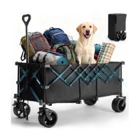 Foldable Trolley - 440-pound Foldable Extra-long Heavy-duty Multi-functional Vehicle With Wheels (Option: Black)